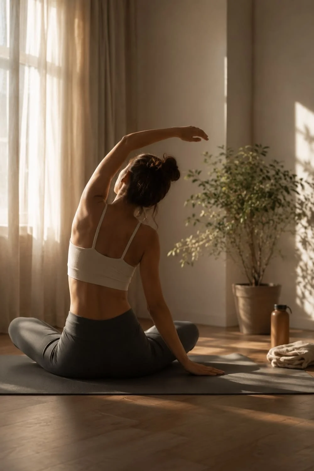 Certified fascia stretch practitioner guiding a client through an assisted stretch session